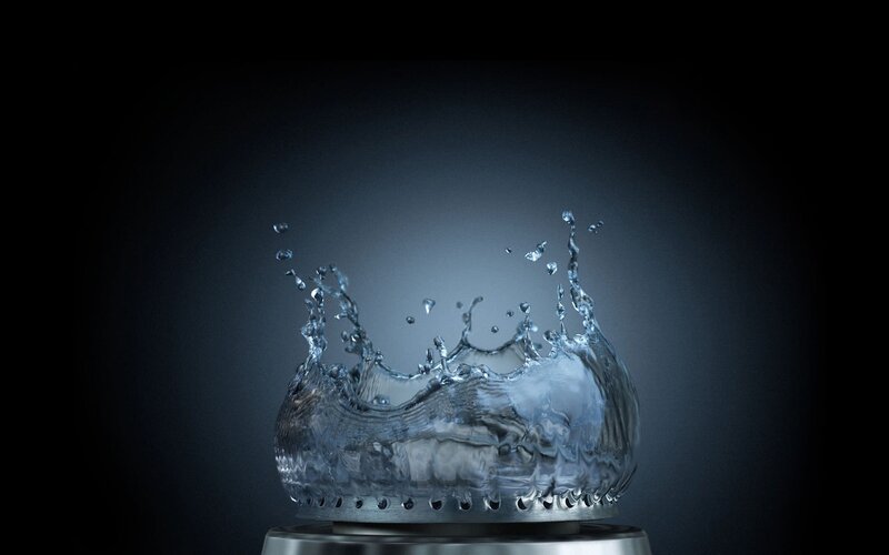 Water splash on gas burner