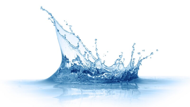 Water splash on white background