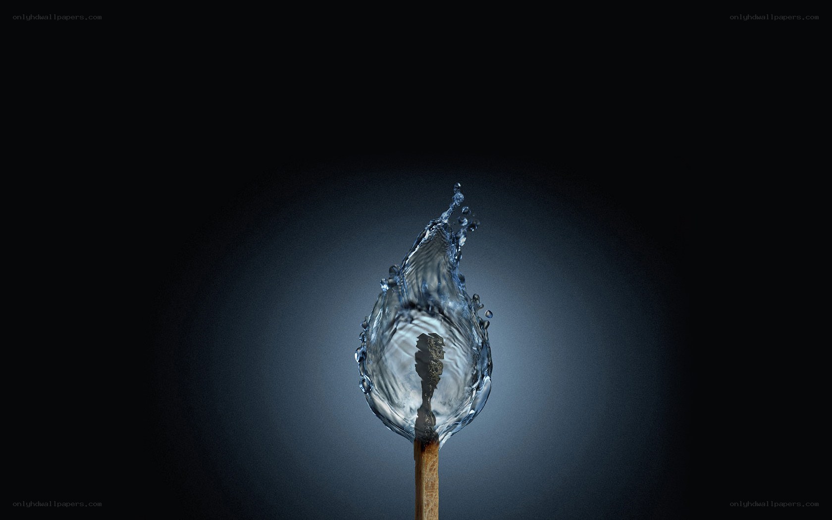 Water splash shaped like flame