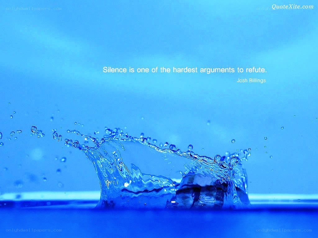 Water splash with quote
