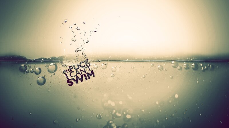 Water splash with text