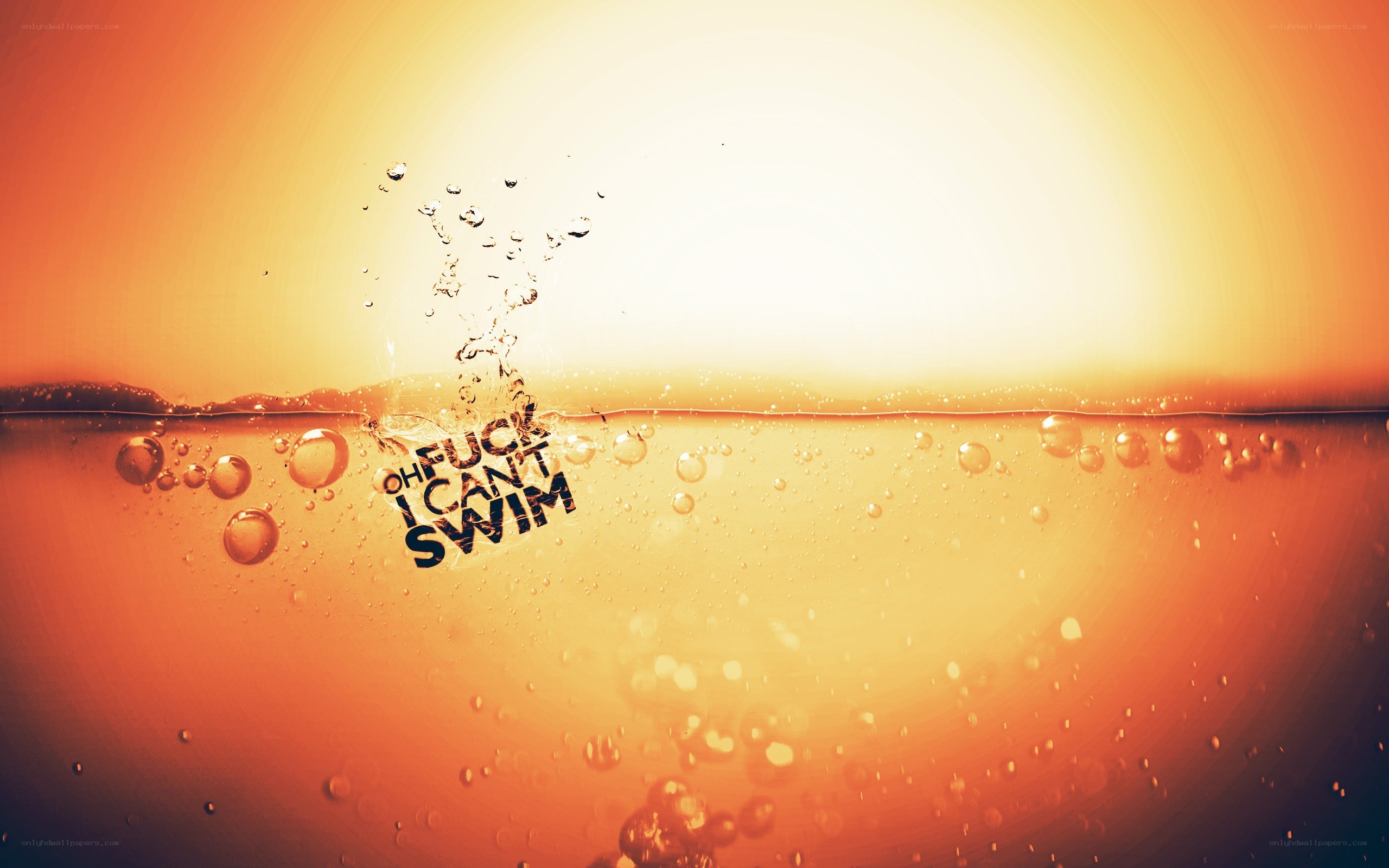 Water splash with text