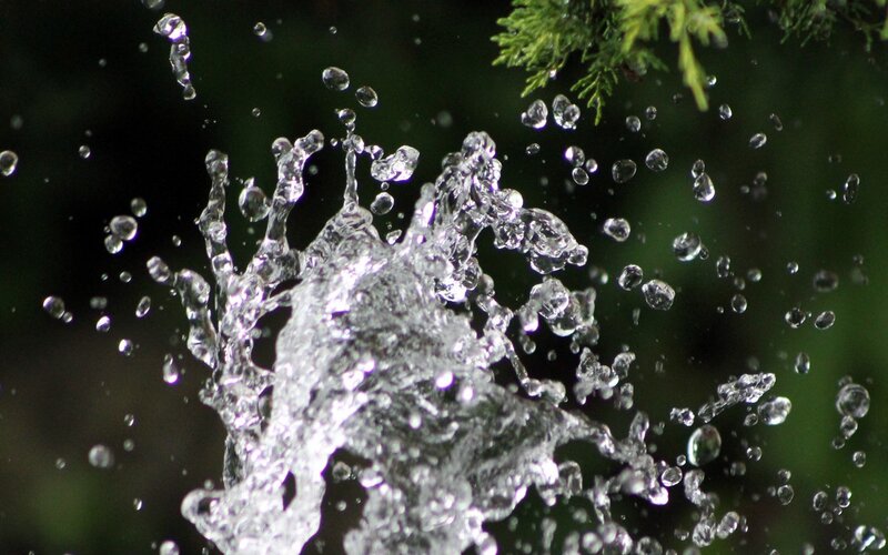 Water splashing from a fountain