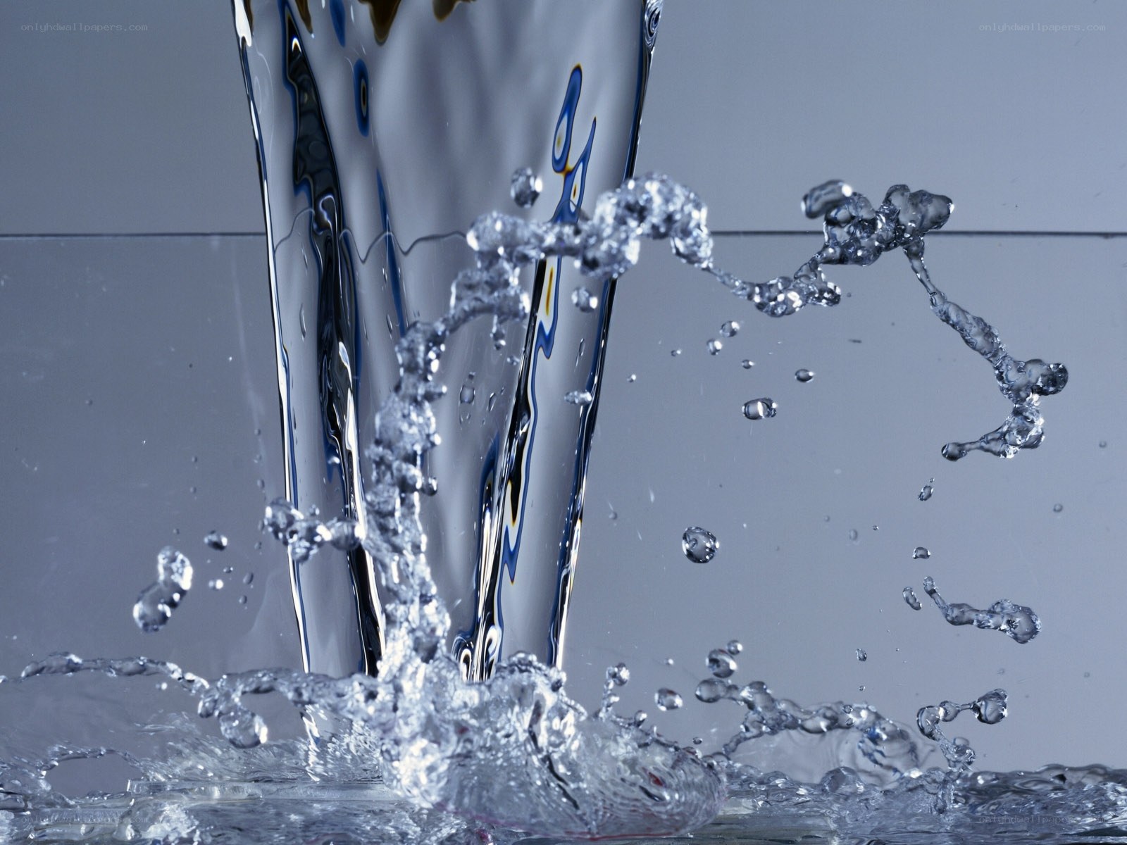 Water splashing from a glass
