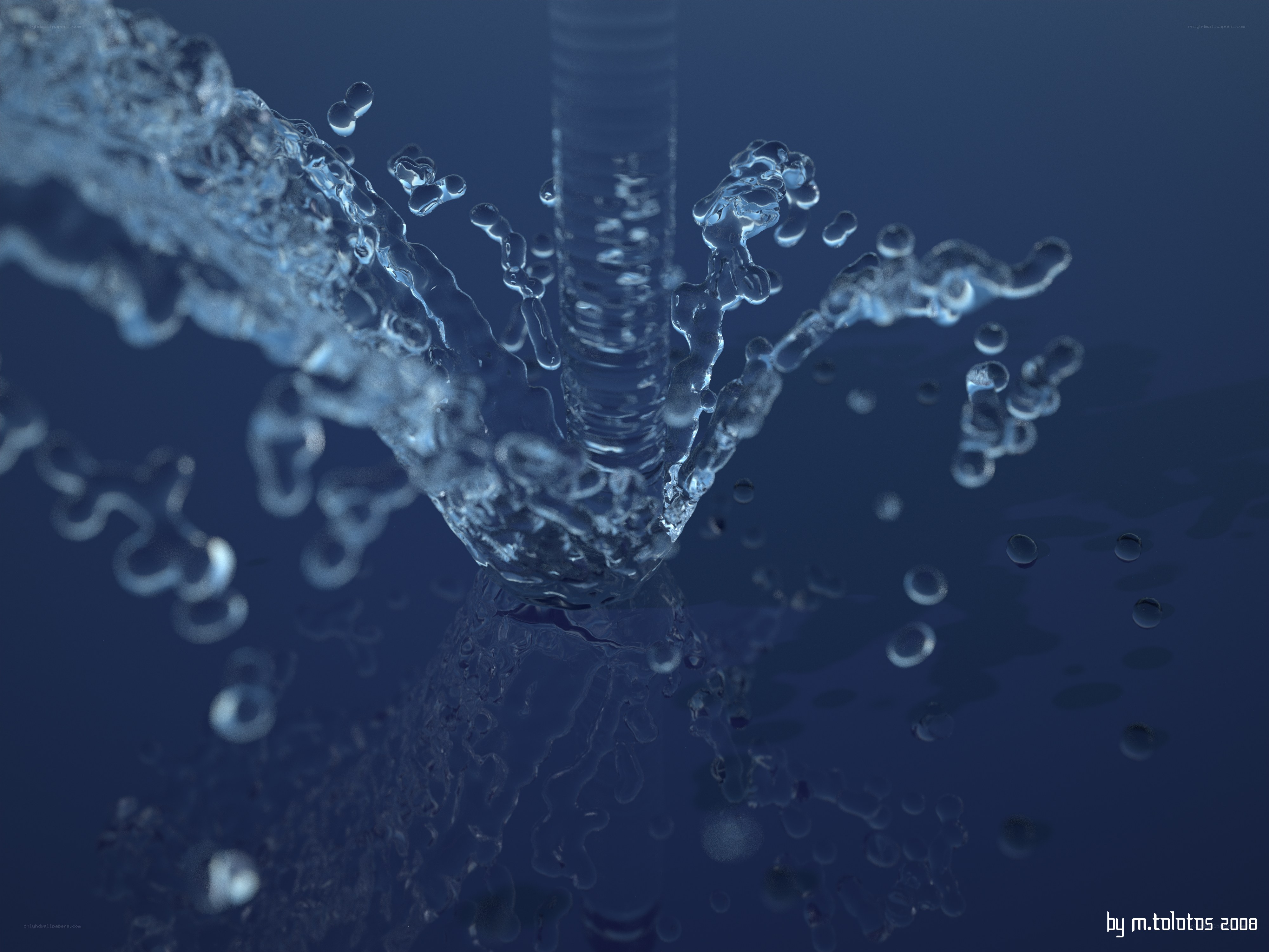 Water splashing from a pipe