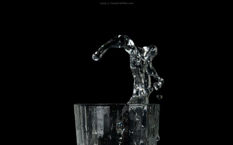 Water splashing from glass
