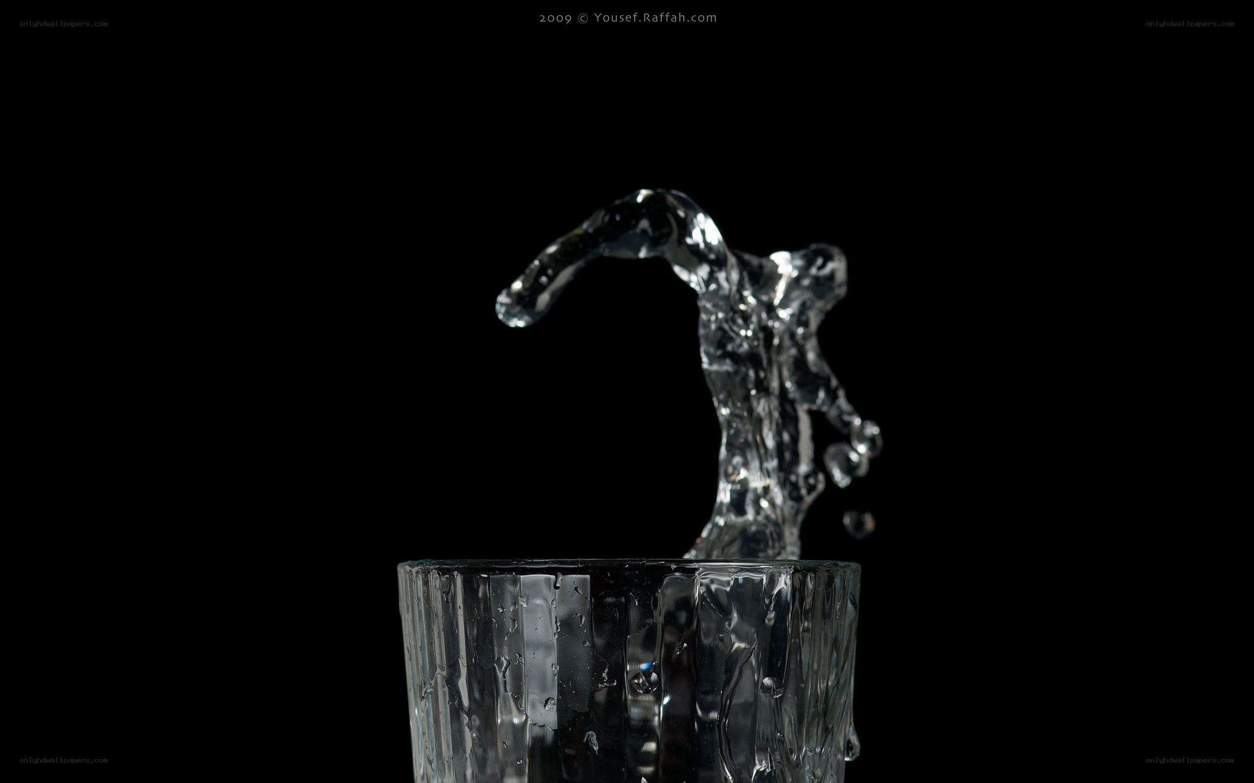 Water splashing from glass