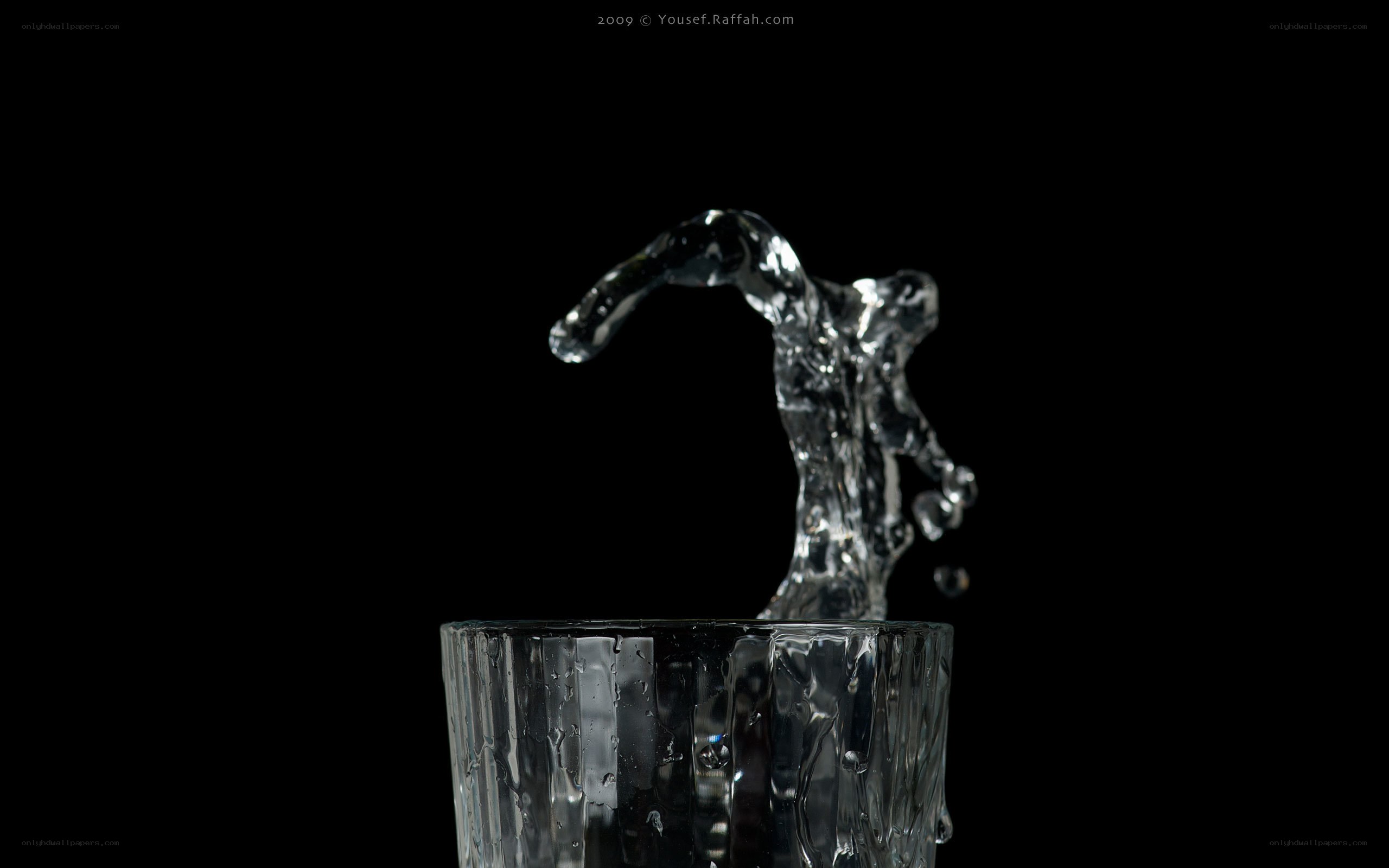 Water splashing from glass