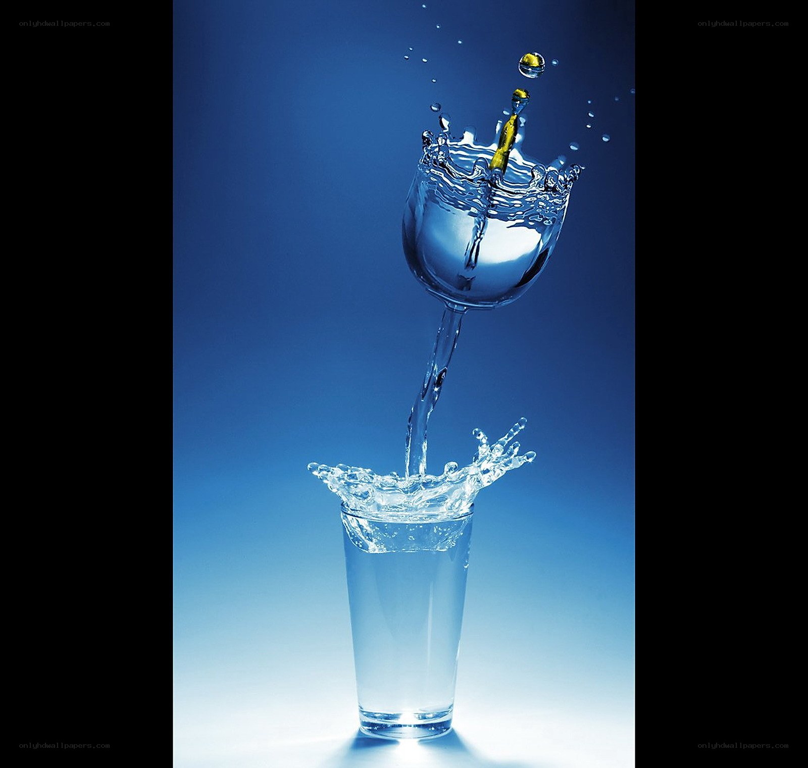 Water splashing from glass