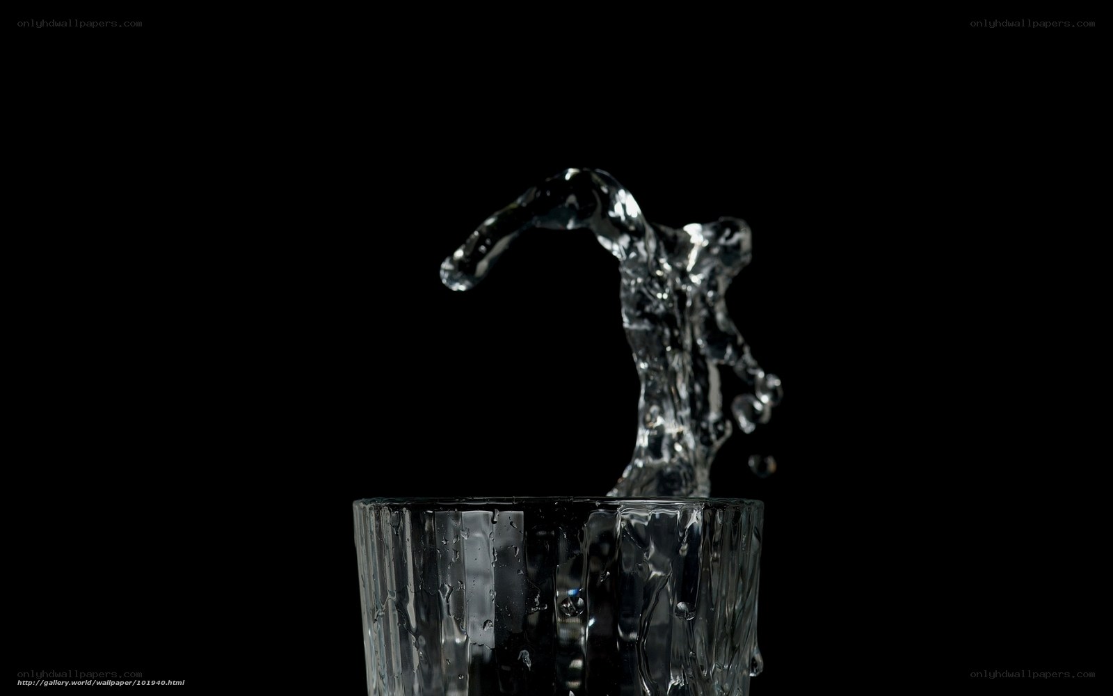 Water splashing from glass