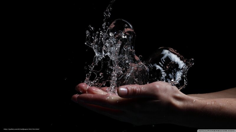 Water splashing from hands