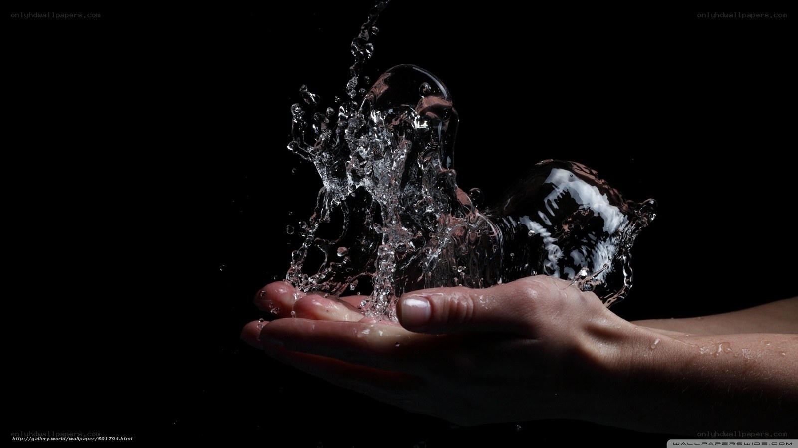 Water splashing from hands