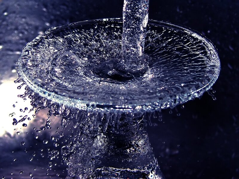 Water splashing in a fountain