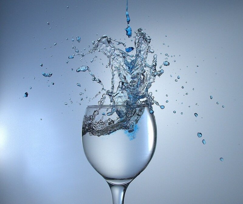 Water Splashing in Glass