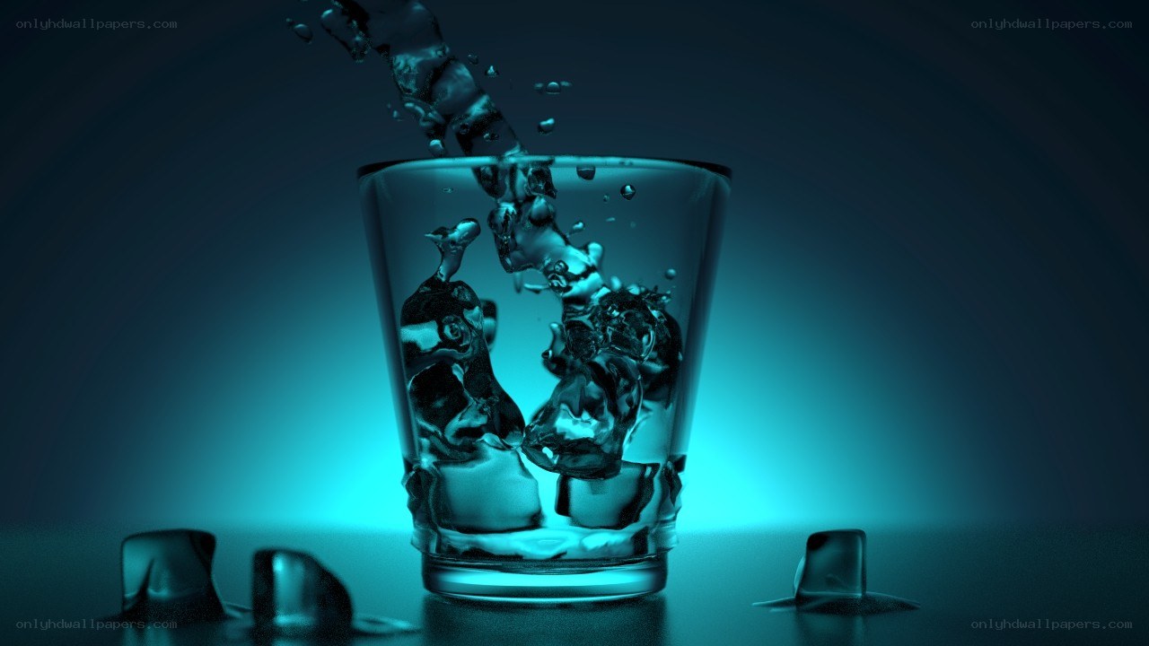 Water splashing into glass