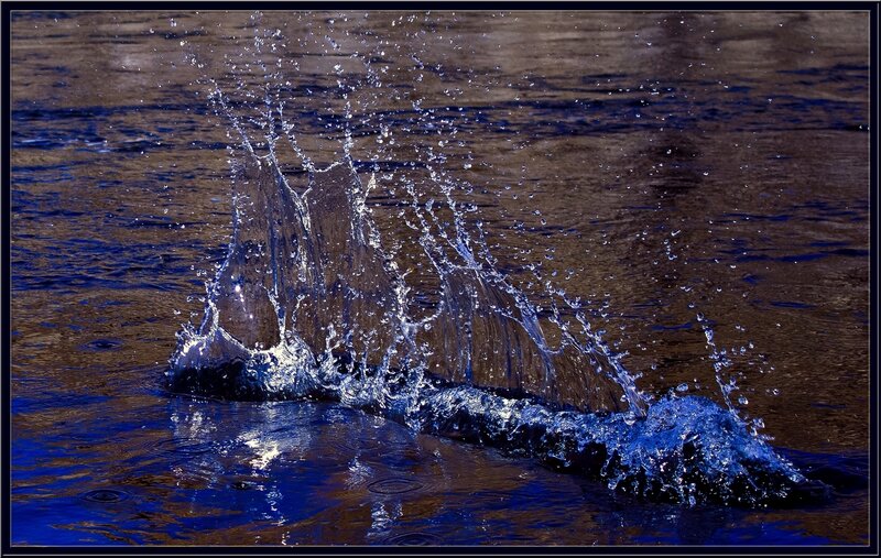 Water splashing on a river