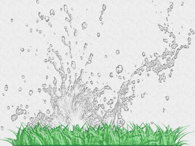 Water Splashing on Grass