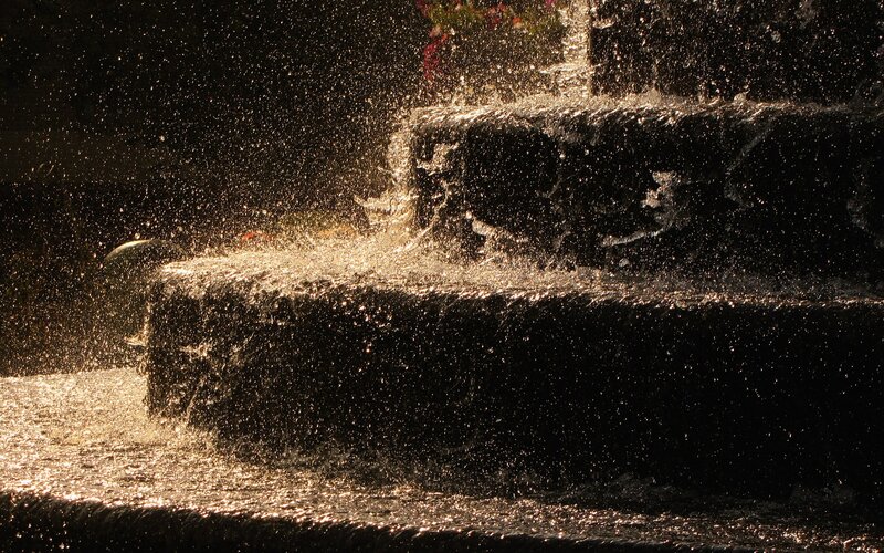 Water Splashing on Steps