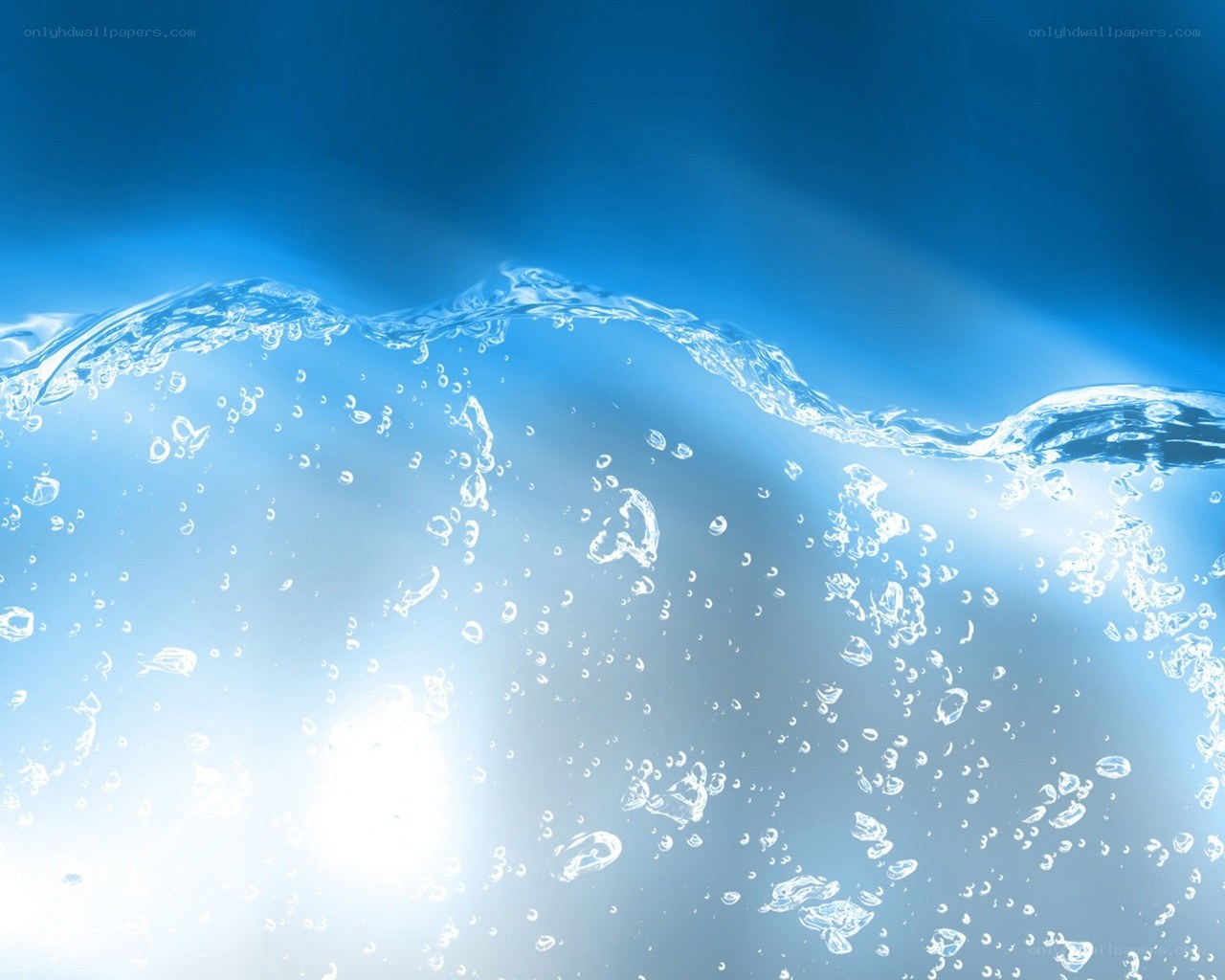 Water surface with bubbles