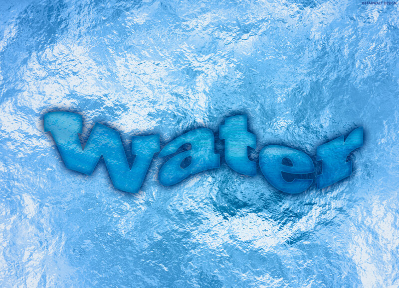Water text on icy background