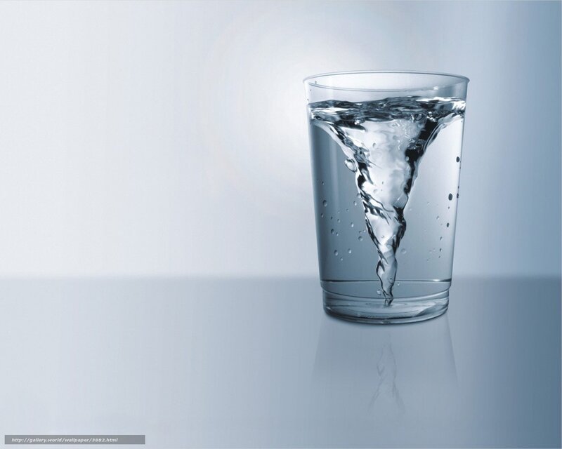 Water tornado in glass