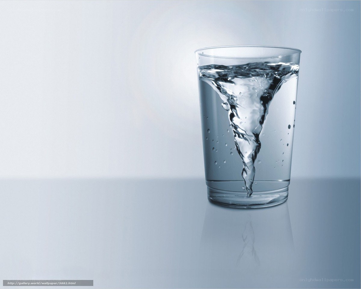 Water tornado in glass