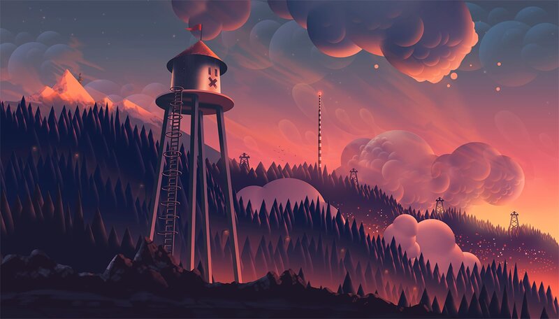 Water Tower in Forest