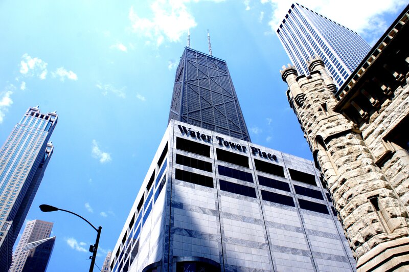 Water Tower Place and Chicago skyline