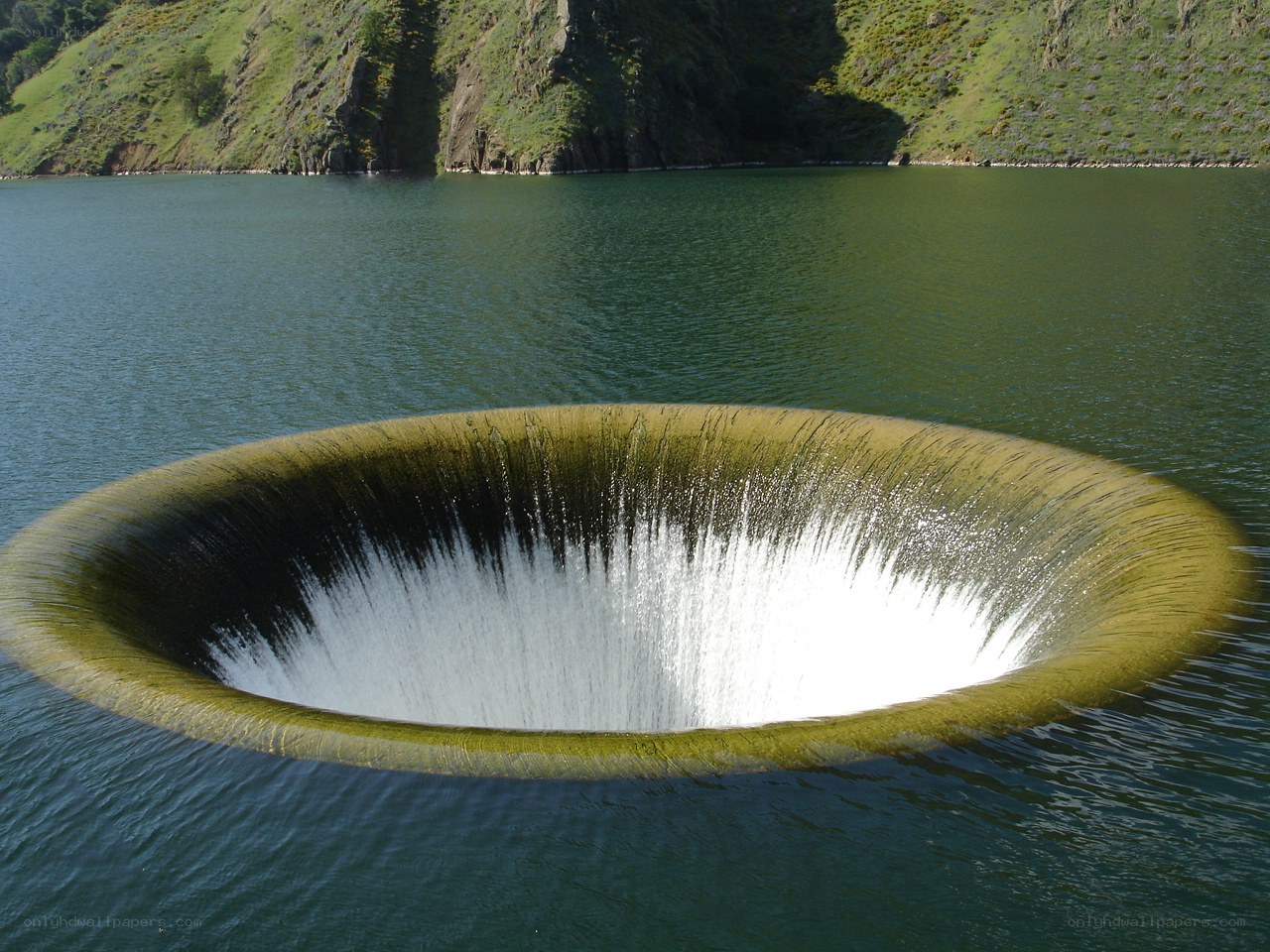 Water vortex in a reservoir