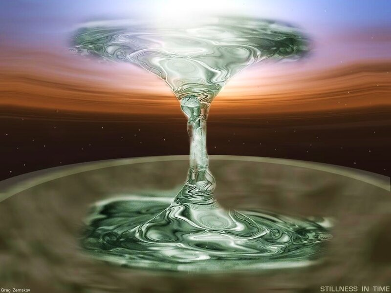 Water vortex in space