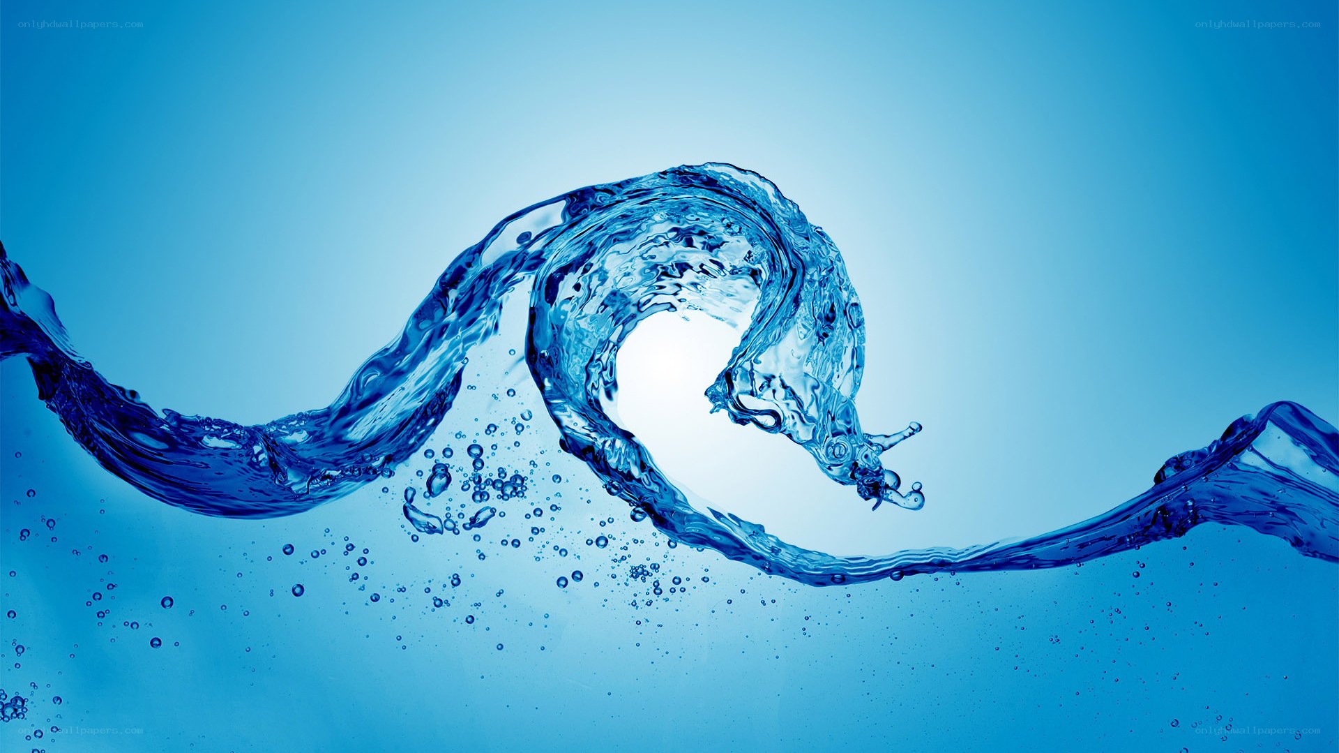 Water wave in motion
