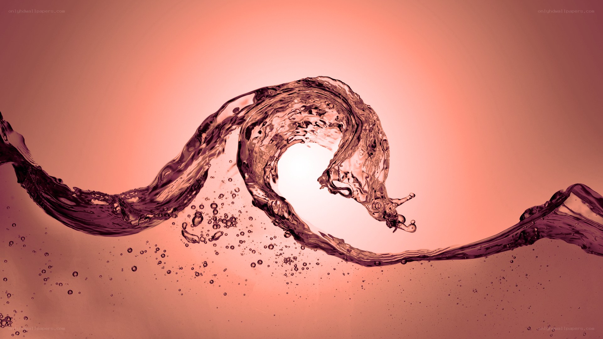 Water wave in motion