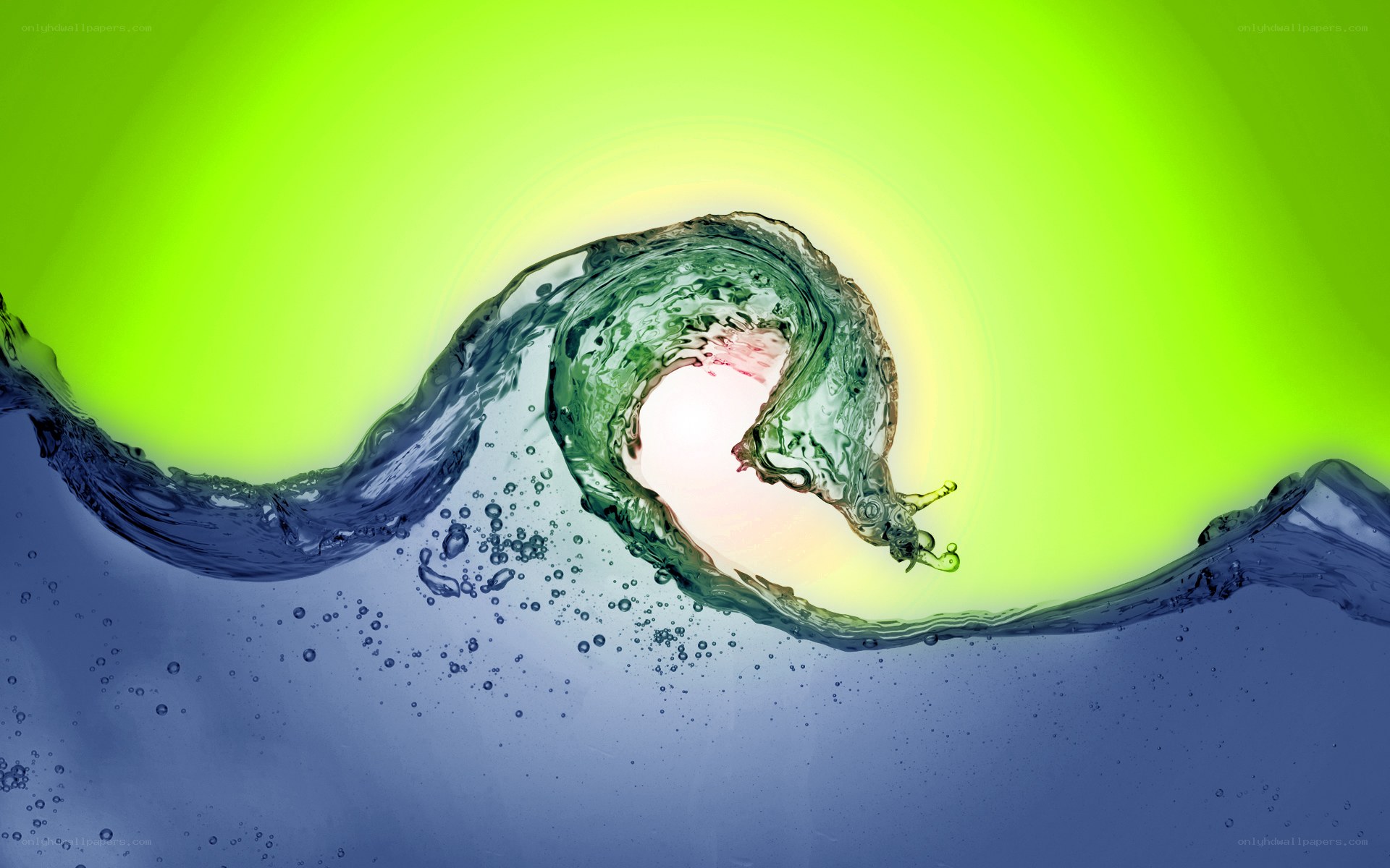 Water wave in motion