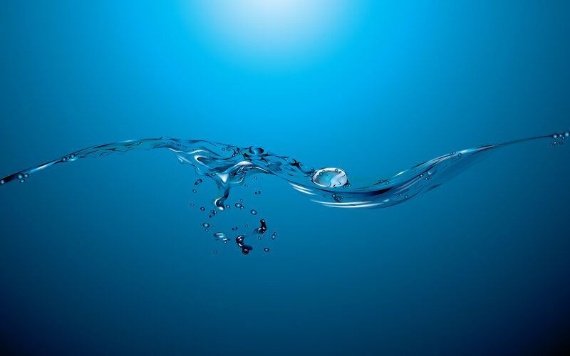 Water wave with bubbles