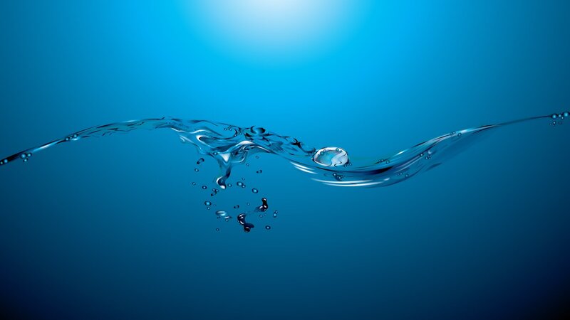 Water Wave with Bubbles — Blue, Serene
