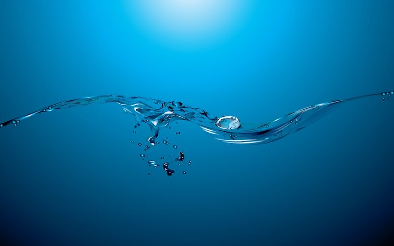 Water Wave with Bubbles — Blue