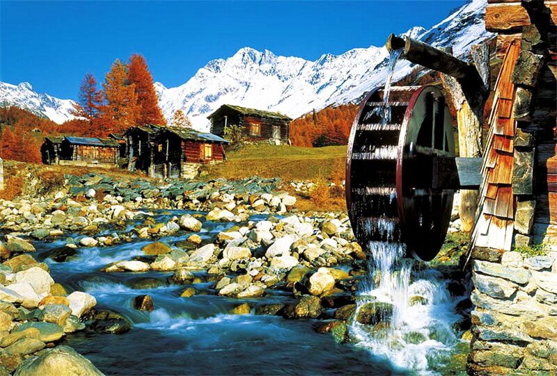 Water Wheel in Mountains