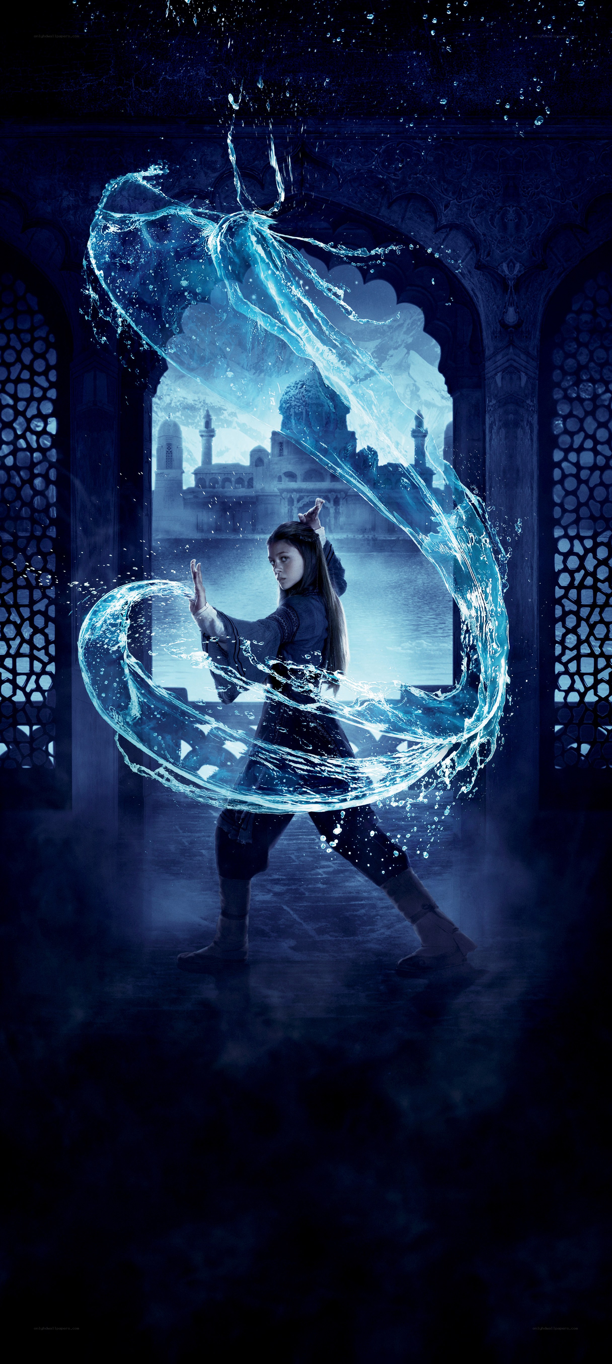 Waterbending warrior in palace