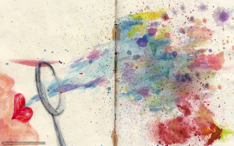 watercolor art in sketchbook