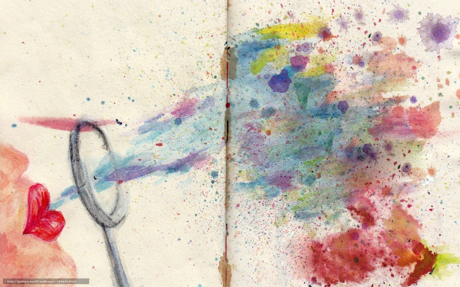 watercolor art in sketchbook