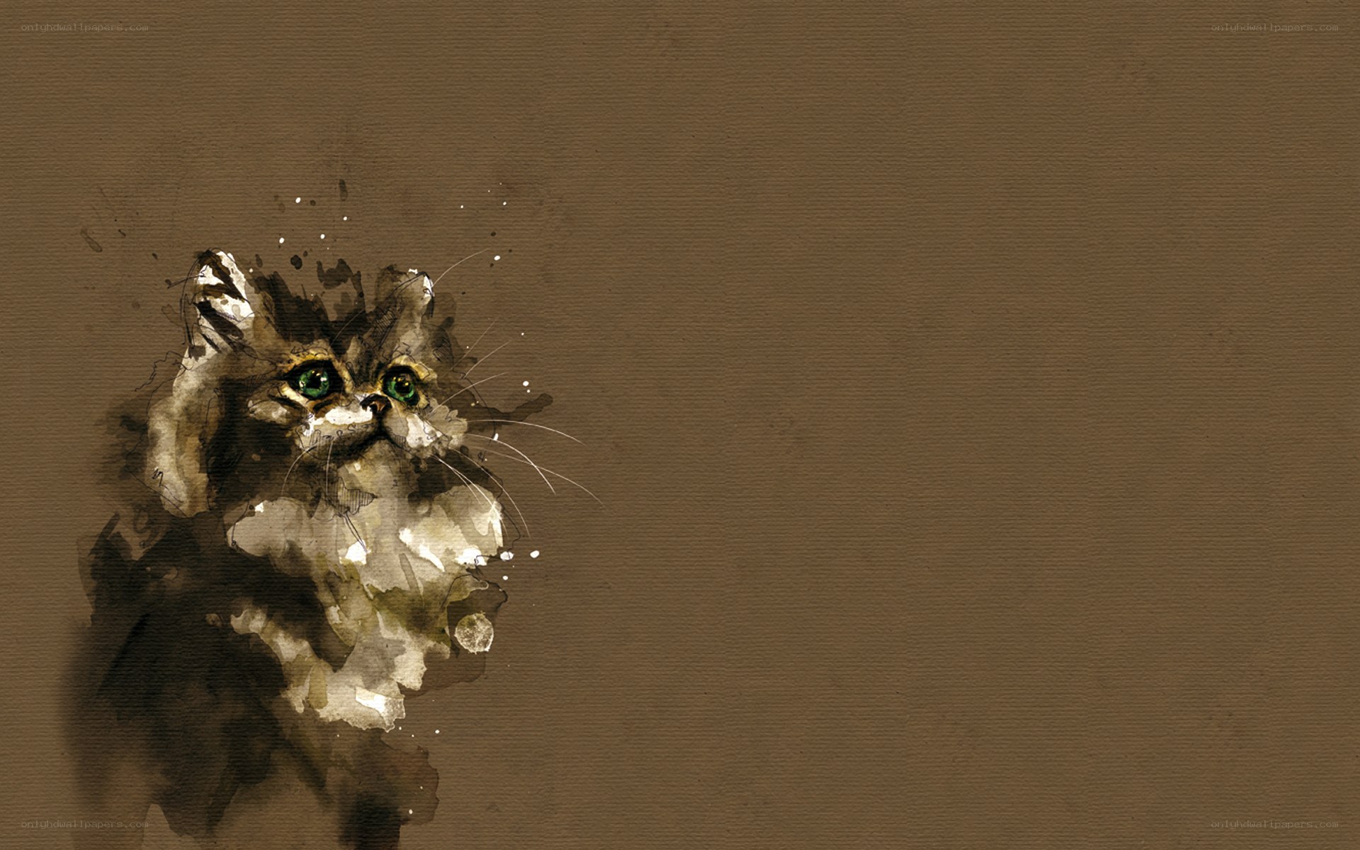 Watercolor cat portrait