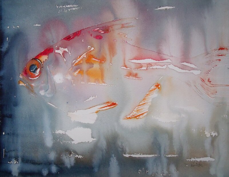 Watercolor fish painting