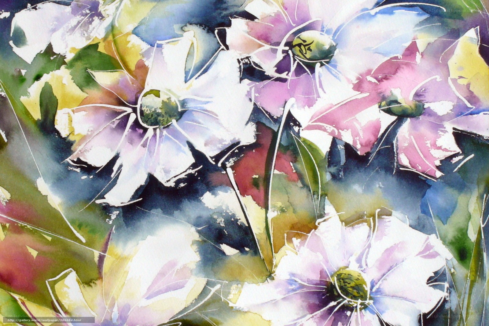Watercolor floral abstract