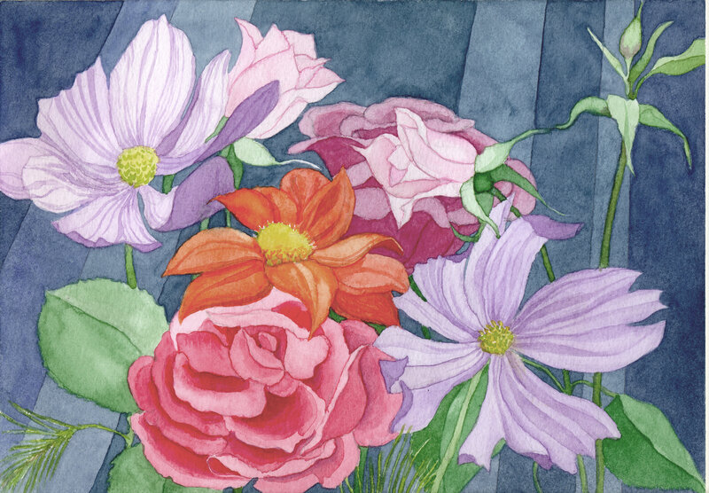 Watercolor floral arrangement