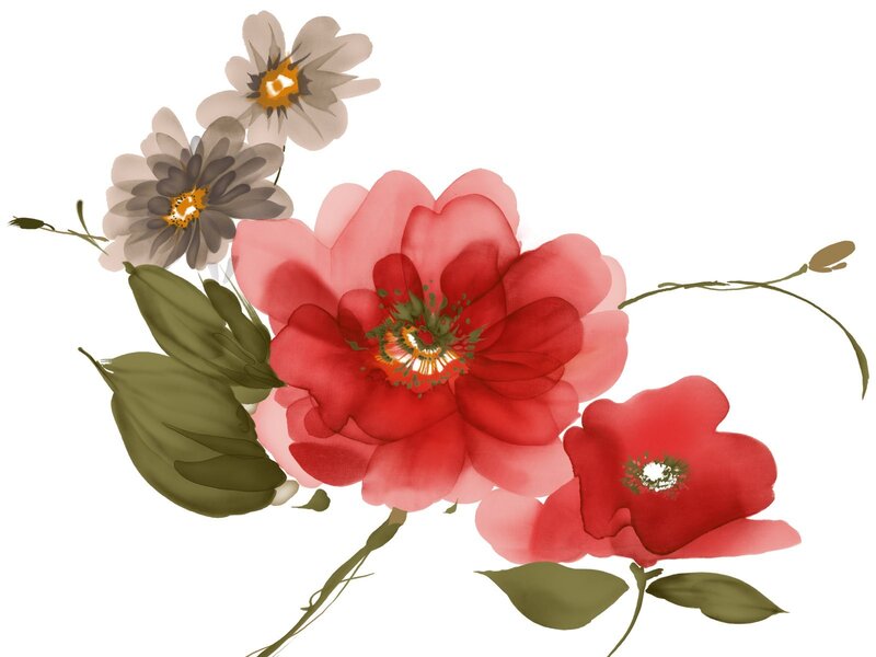 Watercolor floral arrangement