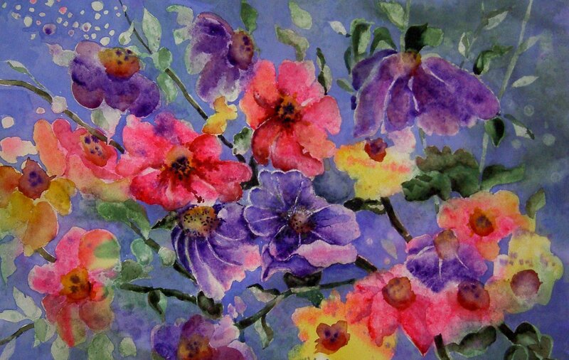 Watercolor floral bouquet