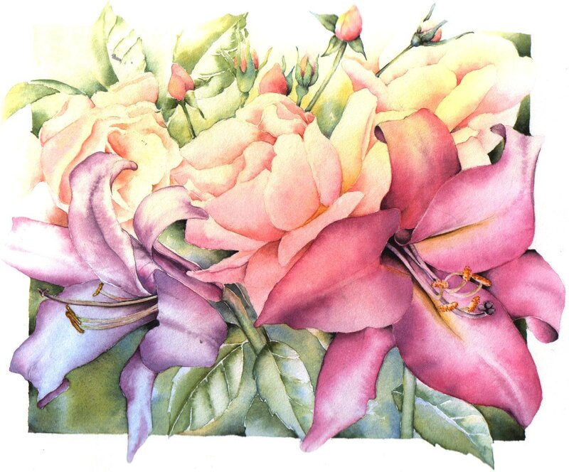 Watercolor floral bouquet