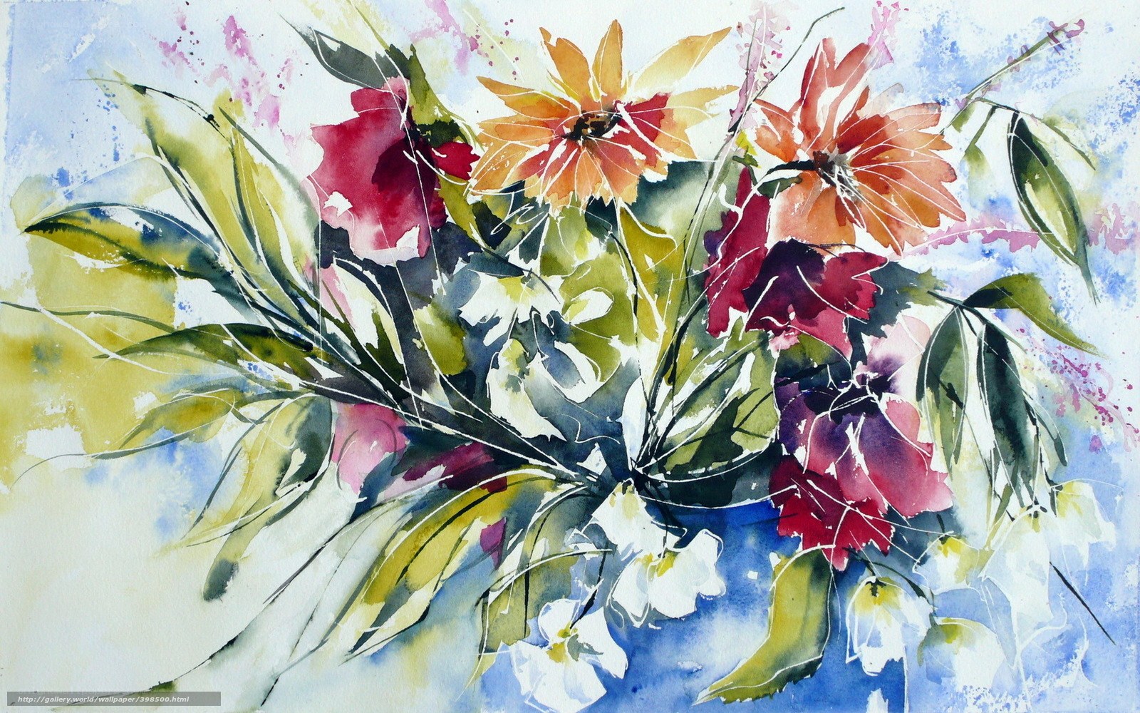 Watercolor floral bouquet