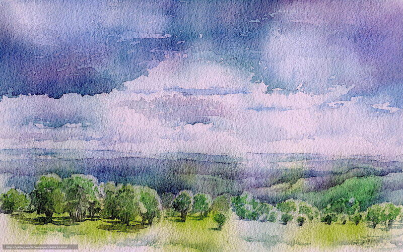 Watercolor landscape painting