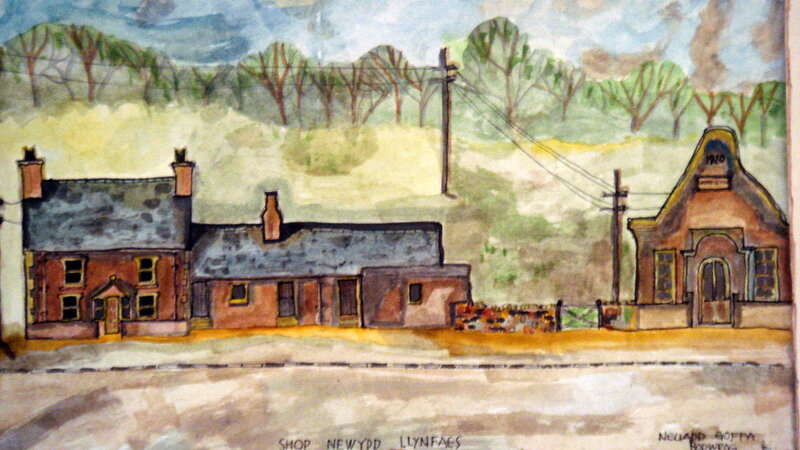 Watercolor of Llynfaes Shop